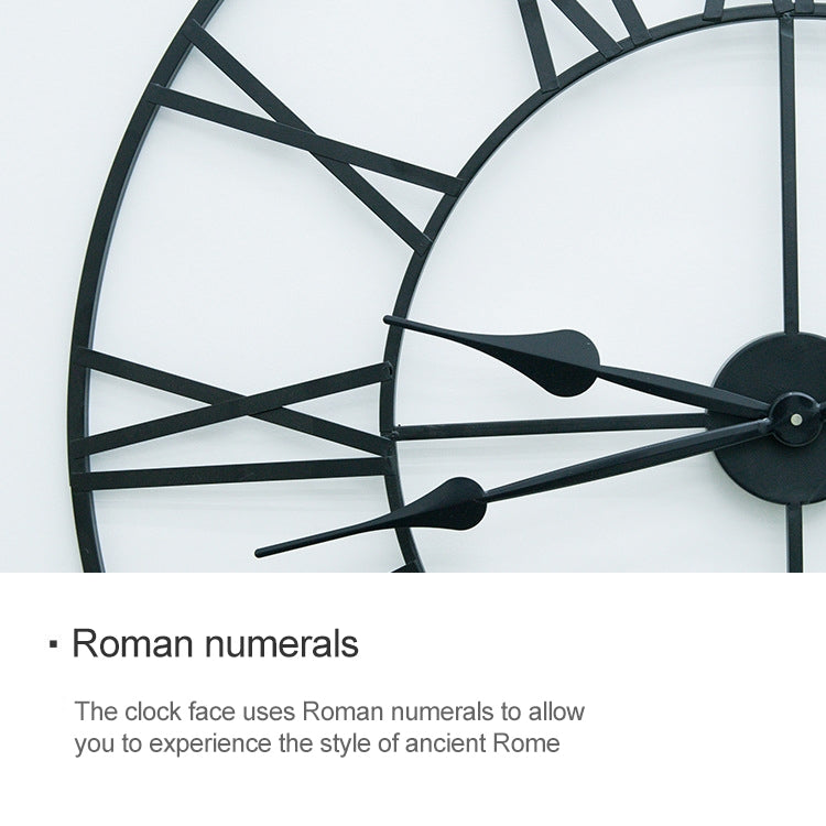 60cm Retro Living Room Iron Round Roman Numeral Mute Decorative Wall Clock (White) - Wall Clock by PMc TechLife | Online Shopping South Africa | PMc TechLife | Buy Now Pay Later Mobicred