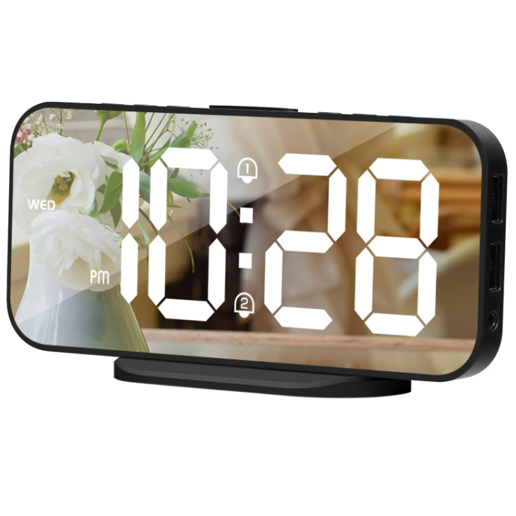 8821 LED Mirror Dual-purpose Snooze Alarm Clock(Black) - Novelty Clock by PMc TechLife | Online Shopping South Africa | PMc TechLife | Buy Now Pay Later Mobicred