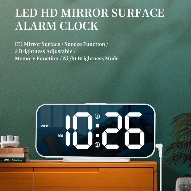 8821 LED Mirror Dual-purpose Snooze Alarm Clock(Black) - Novelty Clock by PMc TechLife | Online Shopping South Africa | PMc TechLife | Buy Now Pay Later Mobicred