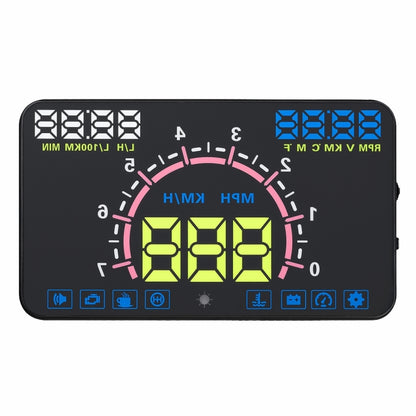 E350 5.8 inch Car HUD / OBD2 Vehicle-mounted Gator Automotive Head Up Display Security System with Multi-color LED, Support Car Real Speed & Turn Speed & Water Temperature & Oil Consumption & Driving  ... peed Alarm, Mile Switching, Light Sensor Functions - Head Up Display System by PMC Jewellery | Online Shopping South Africa | PMC Jewellery | Buy Now Pay Later Mobicred