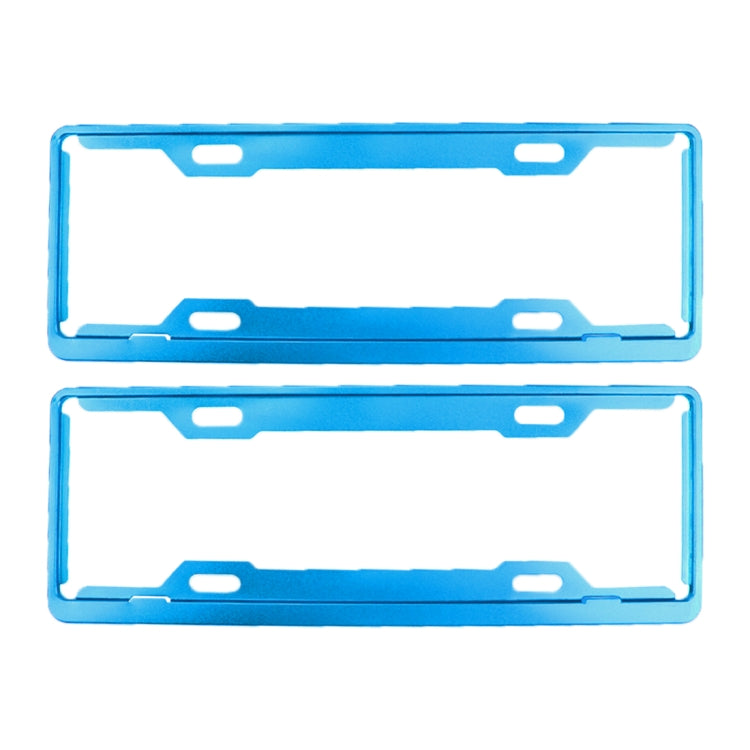 2 PCS Car License Plate Frames Car Styling License Plate Frame Aluminum Alloy Universal License Plate Holder Car Accessories(Blue) - License Plate Covers & Frames by PMC Jewellery | Online Shopping South Africa | PMC Jewellery | Buy Now Pay Later Mobicred