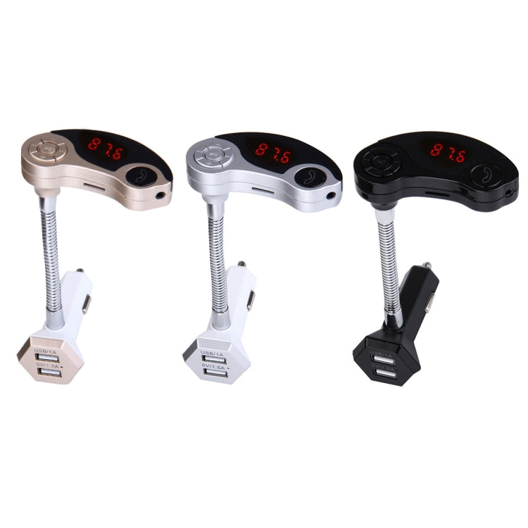 GT86 Dual USB Charger Car Bluetooth FM Transmitter Kit, Support LCD Display / TF Card Music Play / Hands-free(Silver) - Bluetooth Car Kits by PMC TechLife | Online Shopping South Africa | PMC TechLife | Buy Now Pay Later Mobicred