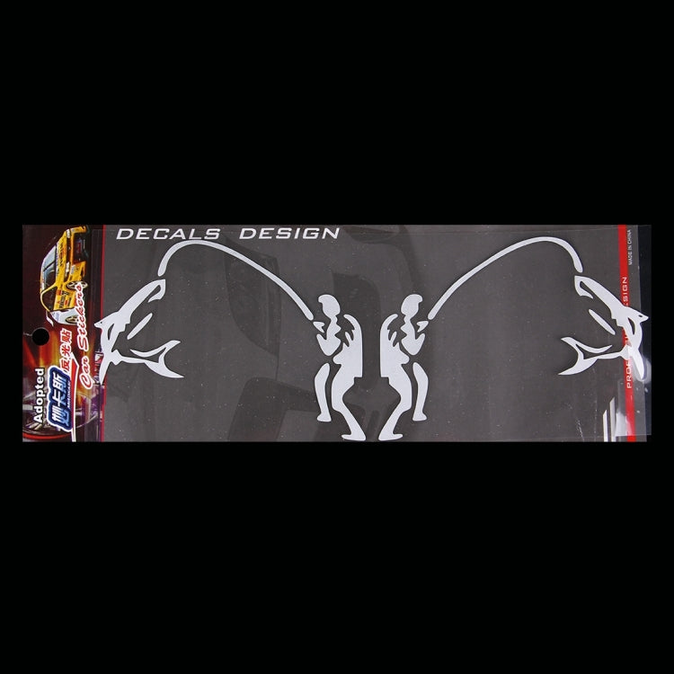 10 PCS Dual Funny Go Fishing Styling Reflective Car Sticker, Size: 25cm x 9.5cm(Silver) - Decorative Sticker by PMC TechLife | Online Shopping South Africa | PMC TechLife | Buy Now Pay Later Mobicred
