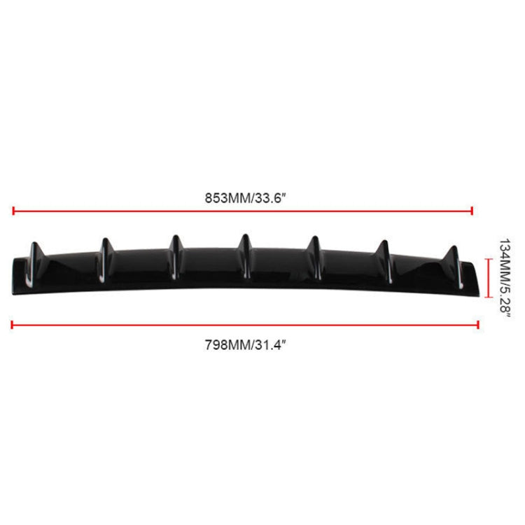 Universal Car Rear Bumper Lip Diffuser 7 Shark Fin Style Black ABS, Size: 85.0x18.0x5.0cm - Bumper by PMC Jewellery | Online Shopping South Africa | PMC Jewellery | Buy Now Pay Later Mobicred