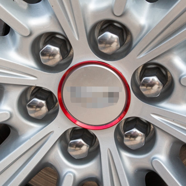 4 PCS Car Aluminum Wheel Hub Deroration Ring For Cadillac(Red) - Wheels Tires & Parts by PMC TechLife | Online Shopping South Africa | PMC TechLife | Buy Now Pay Later Mobicred