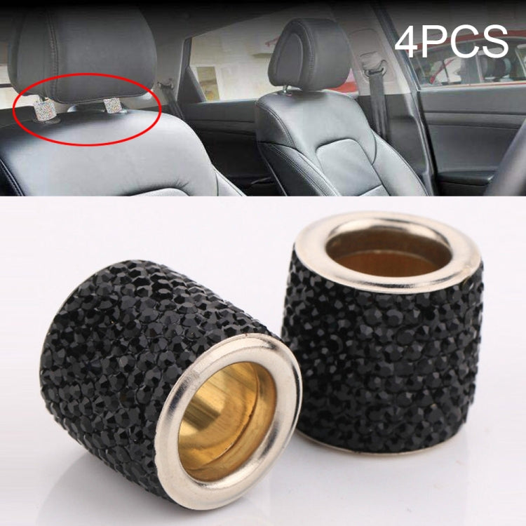 4 PCS Car Crystal Head Pillow Modified Decoration(Light Grey) - Seat Accessories by PMC TechLife | Online Shopping South Africa | PMC TechLife | Buy Now Pay Later Mobicred