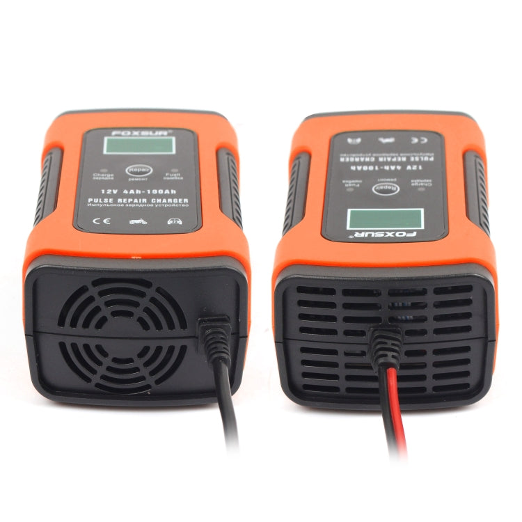FOXSUR 12V 6A Intelligent Universal Battery Charger for Car Motorcycle, Length: 55cm, US Plug(Red) - Battery Charger by FOXSUR | Online Shopping South Africa | PMC TechLife | Buy Now Pay Later Mobicred