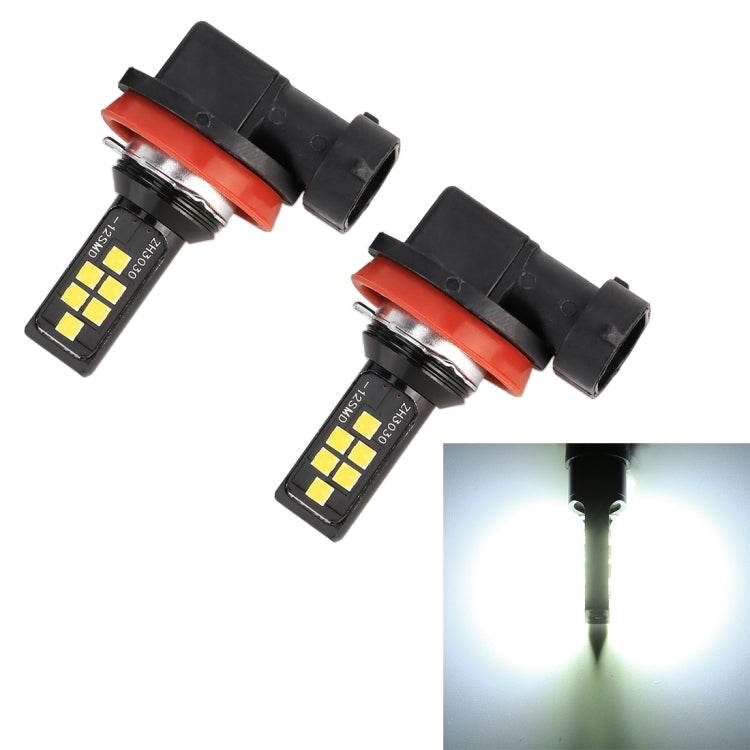 2 PCS H11 DC9-16V / 3.5W / 6000K / 320LM Car Auto Fog Light 12LEDs SMD-ZH3030 Lamps, with Constant Current (White Light) - Fog / Driving Lights by PMC Jewellery | Online Shopping South Africa | PMC Jewellery | Buy Now Pay Later Mobicred