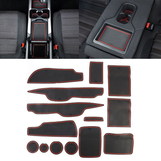 Car Water Cup Gate Slot Mats Plastic Red Anti-Slip Interior Door Pad for Mercedes-Benz E300L 2016 - Car Interior Mouldings by PMC Jewellery | Online Shopping South Africa | PMC Jewellery | Buy Now Pay Later Mobicred