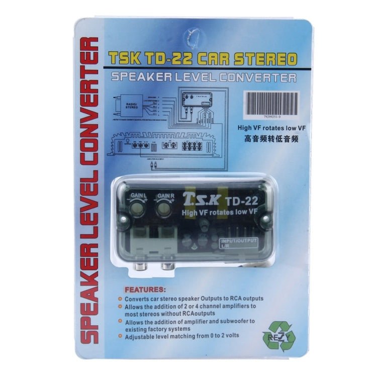 TSK TD-22 Car Stereo Speaker Level Converter, High VF Rotates Low VF - Car Amplifiers by PMC TechLife | Online Shopping South Africa | PMC TechLife | Buy Now Pay Later Mobicred