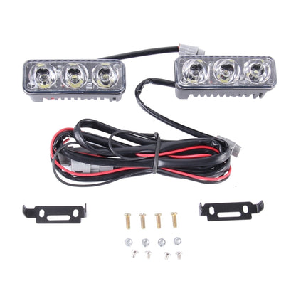 2 PCS DC 12V 6W 400 LM 6000K Tri Circular Car DRL Daytime Running White Lights Lamp, Cable Length: 50cm - Running Lights by PMC Jewellery | Online Shopping South Africa | PMC Jewellery | Buy Now Pay Later Mobicred