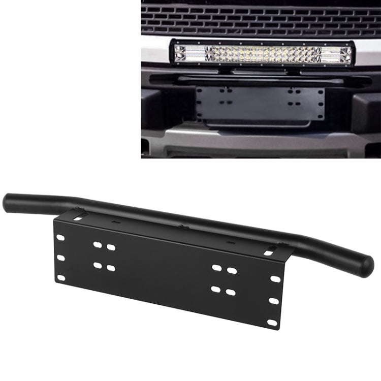 Universal License Plate Bumper Frame for Off-Road Jeep LED Work Light Bar Mounting Bracket with Front Bucket(Black) - License Plate Covers & Frames by PMC Jewellery | Online Shopping South Africa | PMC Jewellery | Buy Now Pay Later Mobicred