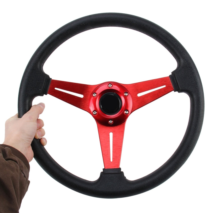 35cm PU Racing Sport Hand Wheel Car Modified Steering Wheel(Red) - Steering Wheel Accessories by PMC TechLife | Online Shopping South Africa | PMC TechLife | Buy Now Pay Later Mobicred