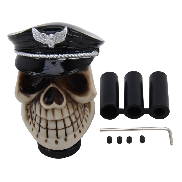 Universal Skull with A Hat Shape Car Gear Shift Knob Modified Car Gear Shift Knob Auto Transmission Shift Lever Knob Resin Gear Knobs - Shift Knob by PMC TechLife | Online Shopping South Africa | PMC TechLife | Buy Now Pay Later Mobicred