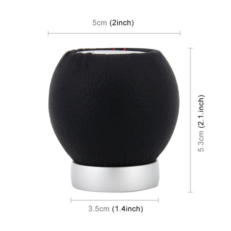 Universal Car Ball Shape Gear Shifter Lever Manual Automatic Black Leather Shift Knob Adapter - Shift Knob by PMC TechLife | Online Shopping South Africa | PMC TechLife | Buy Now Pay Later Mobicred