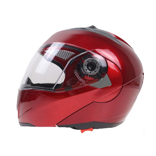 JIEKAI 105 Full Face Helmet Electromobile Motorcycle Double Lens Protective Helmet, Size: XL (Red+Transparent) - Helmets by JIEKAI | Online Shopping South Africa | PMC Jewellery | Buy Now Pay Later Mobicred