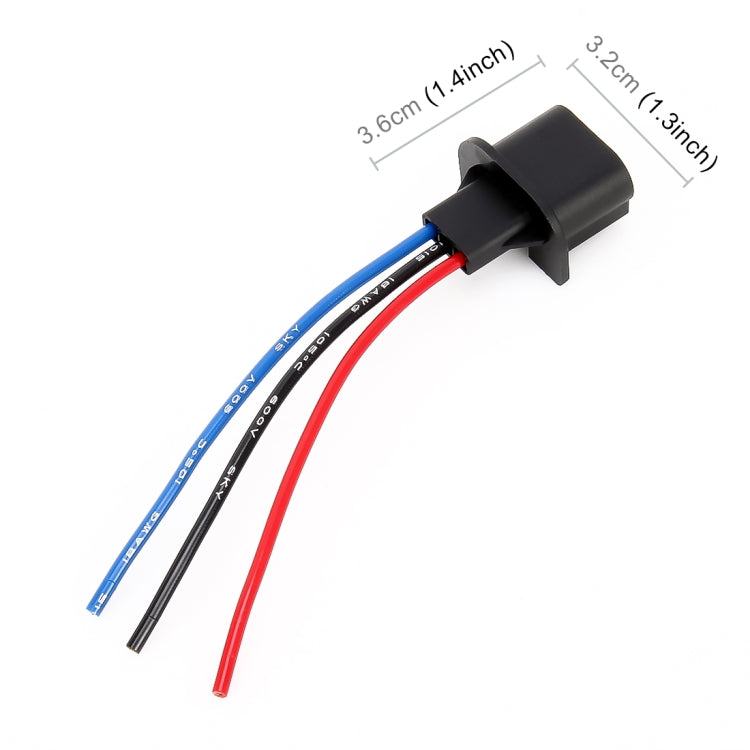 1 Pair H13 Bulb Holder Base Male Socket with Wire - Wires by PMC TechLife | Online Shopping South Africa | PMC TechLife | Buy Now Pay Later Mobicred