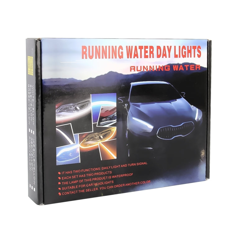 2 PCS 60cm DC12V 7.5W Ultra-thin Waterproof Car Auto Double Colors Turn Lights / Running Lights SMD-2835 LED Bulbs (Turn Lights: Yellow Light; Running Lights: Ice Blue Light) - Running Lights by PMC Jewellery | Online Shopping South Africa | PMC Jewellery | Buy Now Pay Later Mobicred