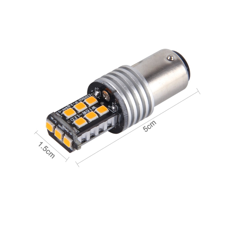 2 PCS 1157/BAY15D 3W 15 SMD-3528-LEDs Car Turn Light, DC 12V(Yellow Light) - Arrow Turn Lights by PMC TechLife | Online Shopping South Africa | PMC TechLife | Buy Now Pay Later Mobicred
