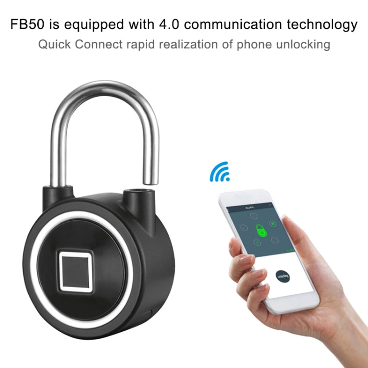 Waterproof Intelligent Bluetooth Fingerprint Padlock Remote Unlocking for iOS / Android(Silver) - Padlocks by PMC TechLife | Online Shopping South Africa | PMC TechLife | Buy Now Pay Later Mobicred