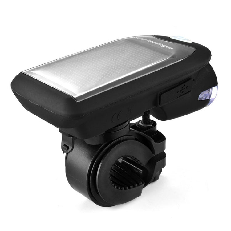3W 240LM USB Solar Energy Motorcycle / Bicycle Front Light (Black) - Headlights by PMC TechLife | Online Shopping South Africa | PMC TechLife | Buy Now Pay Later Mobicred