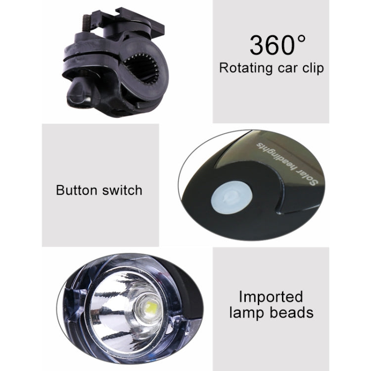 3W 240LM USB Solar Energy Motorcycle / Bicycle Front Light (Black) - Headlights by PMC TechLife | Online Shopping South Africa | PMC TechLife | Buy Now Pay Later Mobicred