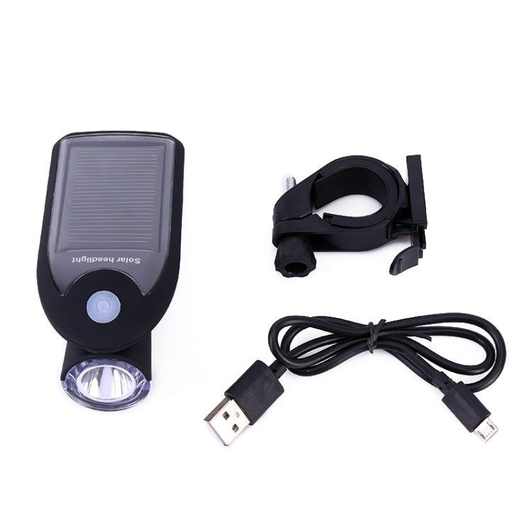 3W 240LM USB Solar Energy Motorcycle / Bicycle Front Light (Black) - Headlights by PMC TechLife | Online Shopping South Africa | PMC TechLife | Buy Now Pay Later Mobicred