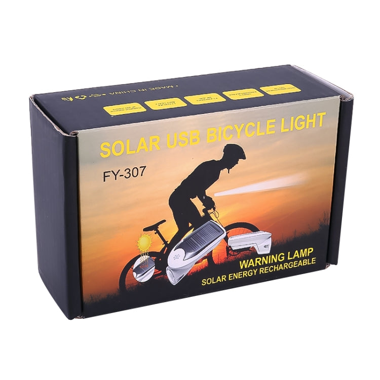 3W 240LM USB Solar Energy Motorcycle / Bicycle Front Light (Black) - Headlights by PMC TechLife | Online Shopping South Africa | PMC TechLife | Buy Now Pay Later Mobicred