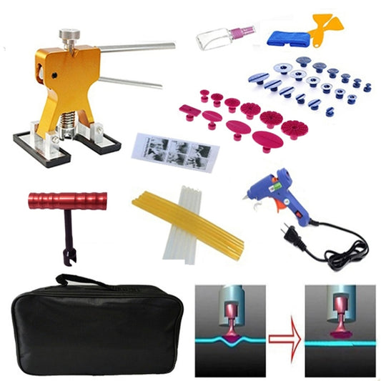 45 in 1 Auto Car Metal PDR Dent Lifter-Glue Puller Tab Hail Removal Paintless Car Dent Repair Tools Kit, with 20W Glue Gun, US Plug or EU Plug - Hand Tool Sets by PMC Jewellery | Online Shopping South Africa | PMC Jewellery | Buy Now Pay Later Mobicred