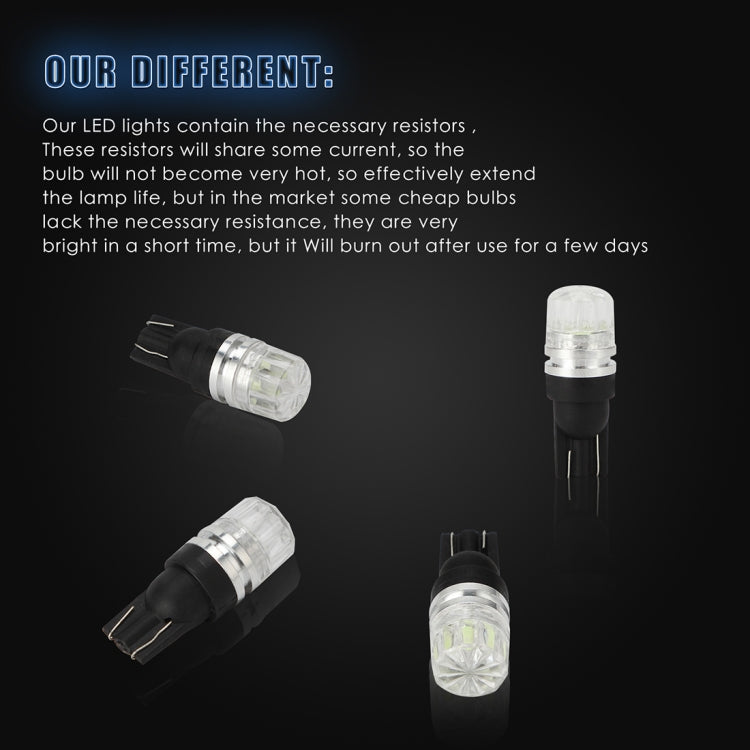 10 PCS T10 2W 100LM IP67 LEDs Bulbs Prismatic Shape Car Lens Decoder Mini Lamps DC 12V, with 2LEDs SMD-5730 Lamps (Red Light) - LED Headlamps by PMC Jewellery | Online Shopping South Africa | PMC Jewellery | Buy Now Pay Later Mobicred