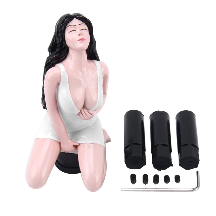 Universal Sexy Beauty Shape ABS Manual or Automatic Gear Shift Knob with Three Rubber Covers Fit for All Car(White) - free shipping - PMC TechLife - Order now!
