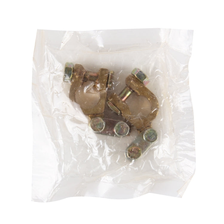 2 PCS Brass Positive and Negative Car Battery Connectors Terminals Clamps Clips, Inner Diameter: 1.2cm - Booster Cable & Clip by PMC TechLife | Online Shopping South Africa | PMC TechLife | Buy Now Pay Later Mobicred