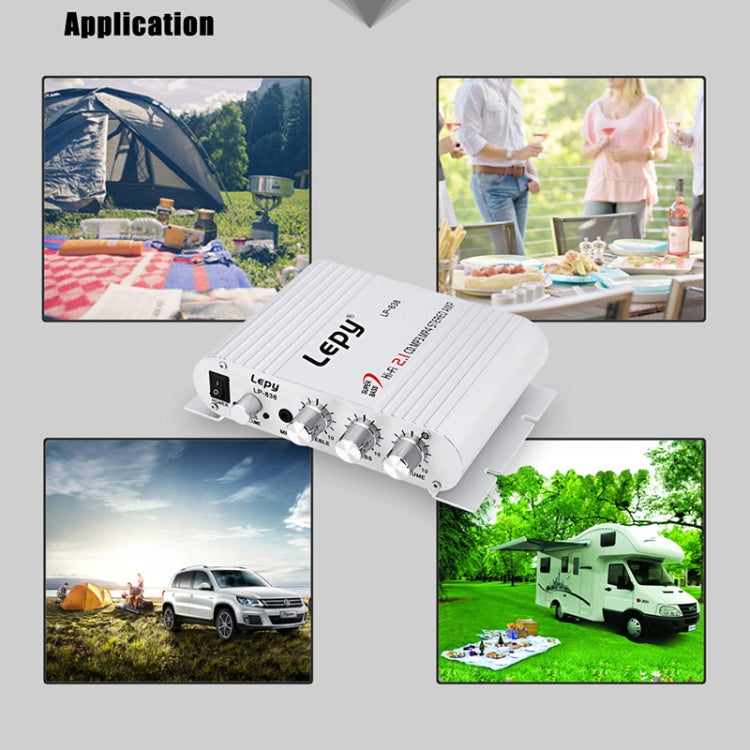 Car 2.1CH HIFI Subwoofer Amplifier Audio, Support MP3(Silver) -  by PMC TechLife | Online Shopping South Africa | PMC TechLife | Buy Now Pay Later Mobicred