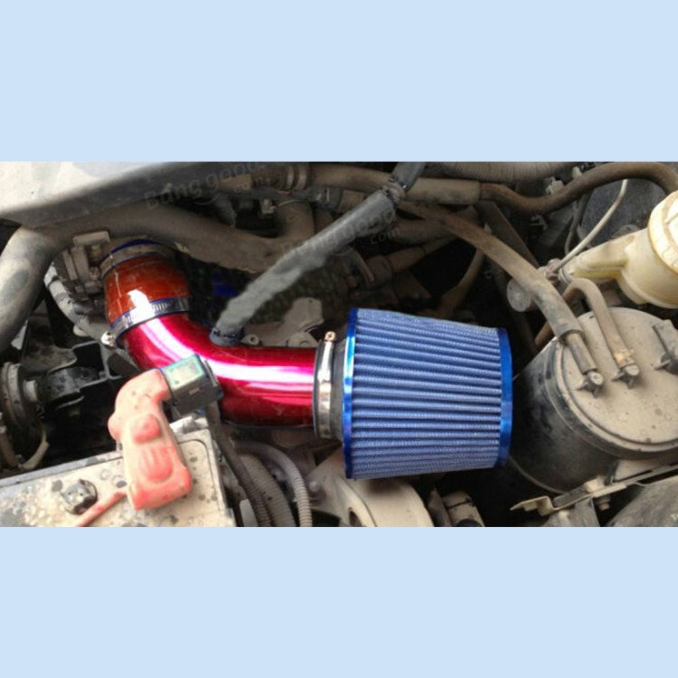 Universal  Air Intake Pipe Super Power Flow Air Intakes Short Cold Racing Aluminium Air Intake Pipe Hose with Cone Filter Kit System (Red) - free shipping - PMC TechLife - Order now!