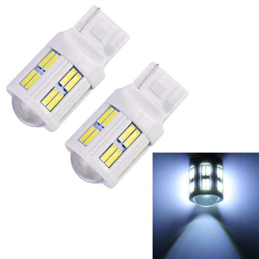 2 PCS T20 / 7440 3W DC 12V 6000K 200LM Car Auto Ceramics Turn Lights / Reversing Light 16LEDs SMD-7020 Lamps, with Projector Lens(White Light) - Brake Lights by PMC Jewellery | Online Shopping South Africa | PMC Jewellery | Buy Now Pay Later Mobicred