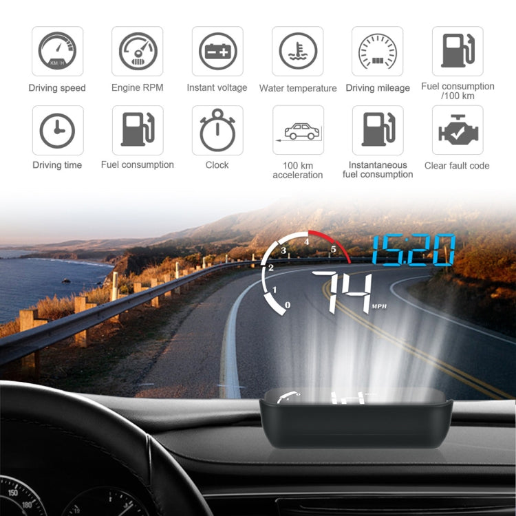 M10 3.5 inch Universal Car OBD2 HUD Vehicle-mounted Head Up Display (Yellow) - Head Up Display System by PMC TechLife | Online Shopping South Africa | PMC TechLife | Buy Now Pay Later Mobicred