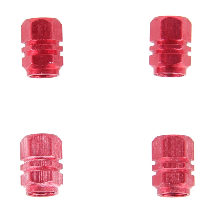 4PCS SA Metal Plated Hexagon Shape Universal Tire Valve Stem Cap(Red) - free shipping - PMC TechLife - Order now!