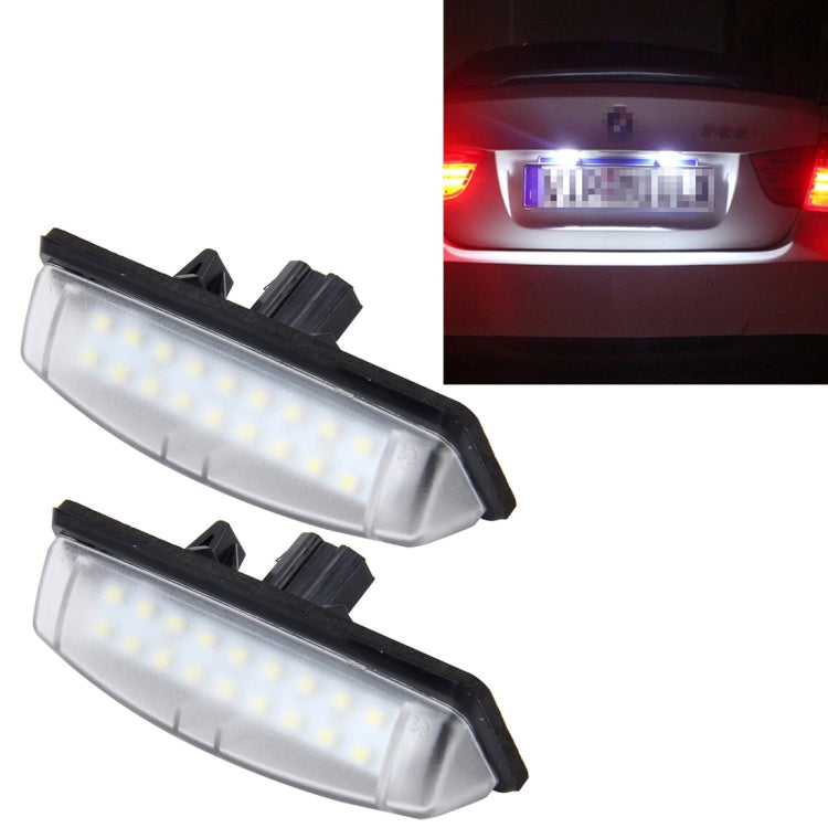 2 PCS License Plate Light with 18  SMD-3528 Lamps for Toyota,2W 120LM,6000K, DC12V(White Light) - License Plate Lights by PMC Jewellery | Online Shopping South Africa | PMC Jewellery | Buy Now Pay Later Mobicred