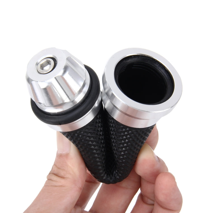 2 PCS Motorcycle Net Texture Metal Left Handle Bar Grips with Rubber Cover for Yamaha - Grips by PMC TechLife | Online Shopping South Africa | PMC TechLife | Buy Now Pay Later Mobicred