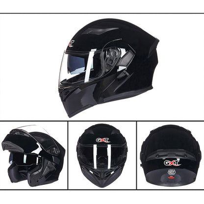 GXT Motorcycle ABS Shell Anti-fog  Double-len Inner Sun Visor Safety Helmet, Size: M(Black) - Helmets by GXT | Online Shopping South Africa | PMC Jewellery | Buy Now Pay Later Mobicred