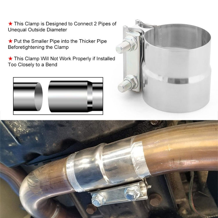 4 inch Car Turbo Exhaust Downpipe Stainless Steel Lap Joint Band Clamp - Booster Cable & Clip by PMC TechLife | Online Shopping South Africa | PMC TechLife | Buy Now Pay Later Mobicred