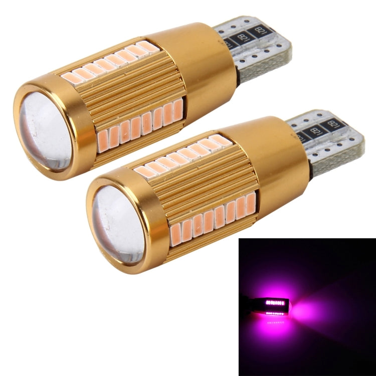 2 PCS T10 2W Constant Current Car Clearance Light with 38 SMD-3014 Lamps, DC 12-16V(Pink Light) - free shipping - PMC TechLife - Order now!