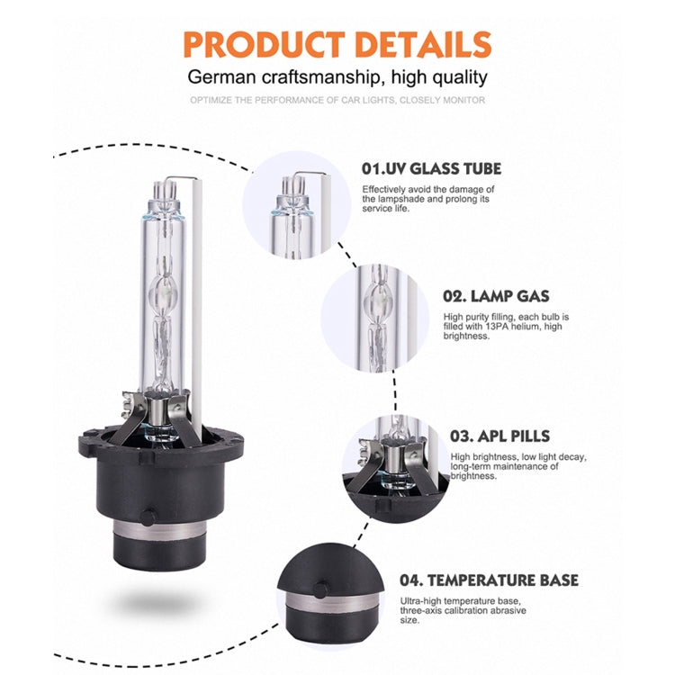2 PCS D2S 35W 3800 LM 6000K HID Bulbs Xenon Lights Lamps, DC 12V(White Light) - Xenon Lights by PMC TechLife | Online Shopping South Africa | PMC TechLife | Buy Now Pay Later Mobicred