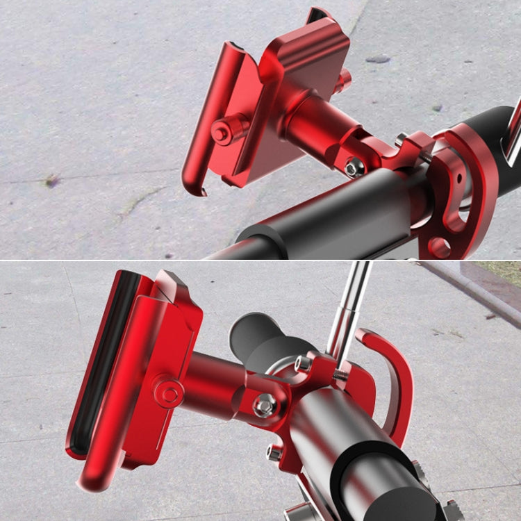 Motorcycle Aluminum Alloy Mobile Phone Bracket with Hook, Suitable for 4-6.5 inch Phones(Black) - Holder by PMC TechLife | Online Shopping South Africa | PMC TechLife | Buy Now Pay Later Mobicred