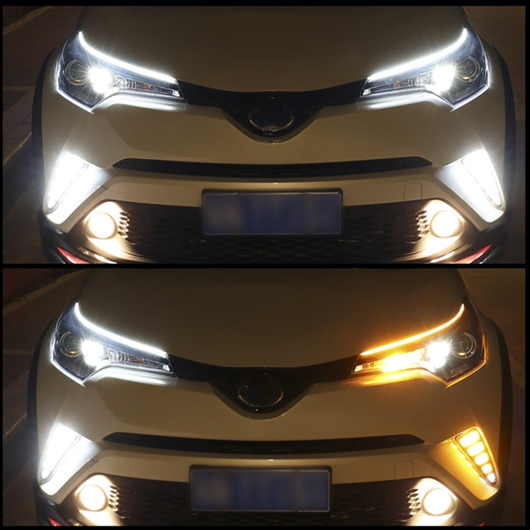 2 PCS 45cm DC12V 5W Ultra-thin Waterproof Car Auto Double Colors Turn Lights / Running Lights SMD-2835 LED Bulbs (Turn Lights: Yellow Light; Running Lights: Blue Light) - Running Lights by PMC Jewellery | Online Shopping South Africa | PMC Jewellery | Buy Now Pay Later Mobicred