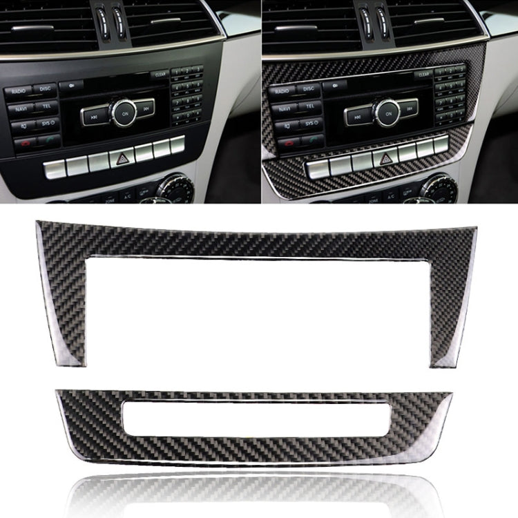 Car Carbon Fiber Central Control CD Panel Decorative Sticker for Mercedes-Benz W204 2011-2013 7-buttons - Car Interior Mouldings by PMC TechLife | Online Shopping South Africa | PMC TechLife | Buy Now Pay Later Mobicred