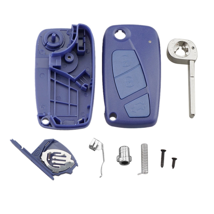 For FIAT Car Keys Replacement 3 Buttons Car Key Case with Side Battery Holder (Blue) - Car Key Cases by PMC TechLife | Online Shopping South Africa | PMC TechLife