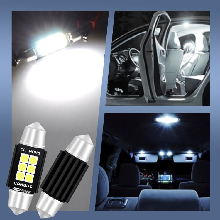 2 PCS 39mm DC12V-24V 3W 6000K 660LM 6LEDs SMD-3030 Car Reading Lamp / License Plate Light - License Plate Lights by PMC Jewellery | Online Shopping South Africa | PMC Jewellery | Buy Now Pay Later Mobicred