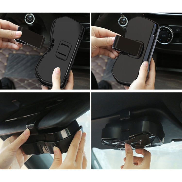 Car Multi-functional Glasses Case Sunglasses Storage Holder with Card Slot, Diamond Style (Pink) - Sunglasses & Glasses Clips by PMC TechLife | Online Shopping South Africa | PMC TechLife | Buy Now Pay Later Mobicred