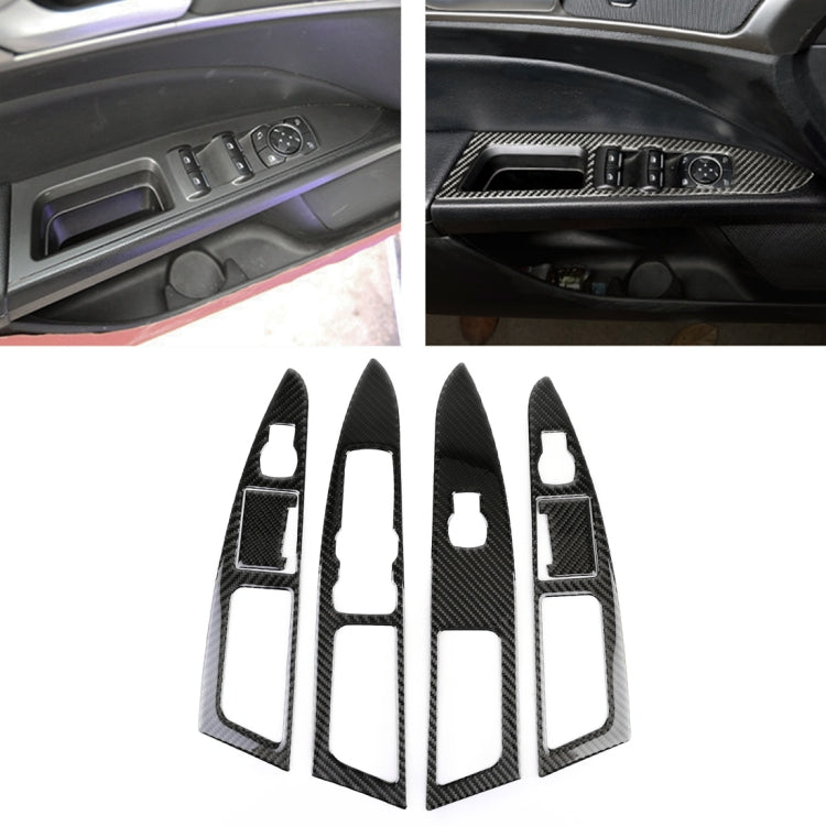 6 PCS Car Carbon Fiber Window Lift Panel ecorative Sticker for Ford New Mondeo 2013-2019 - Car Interior Mouldings by PMC TechLife | Online Shopping South Africa | PMC TechLife | Buy Now Pay Later Mobicred